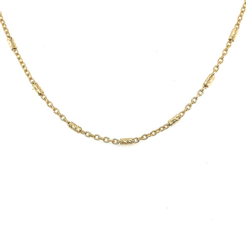 Fine trace diamond bar chain - 45cm -  Paddington Jeweller - Ojco