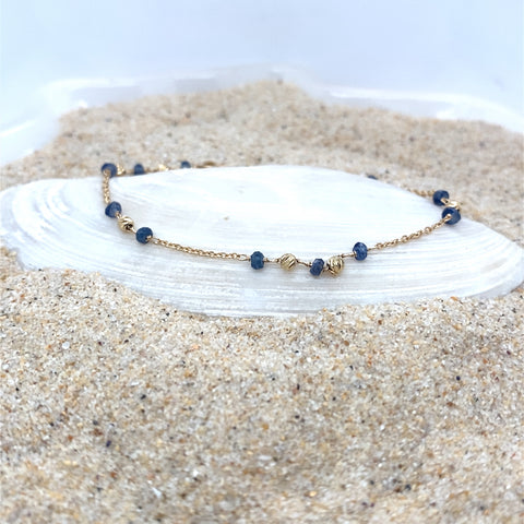 Sapphire on trace bracelet - 18cm