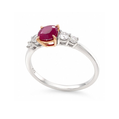 Julie Cushion Cut Ruby & Diamond Ring