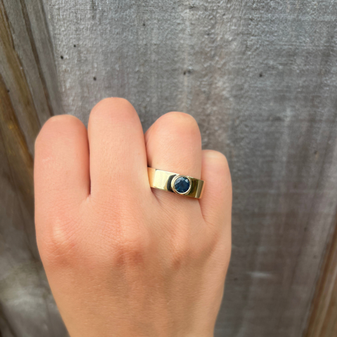 Hugo Ring with round Sapphire - Men Collection -  Paddington Jeweller - Ojco