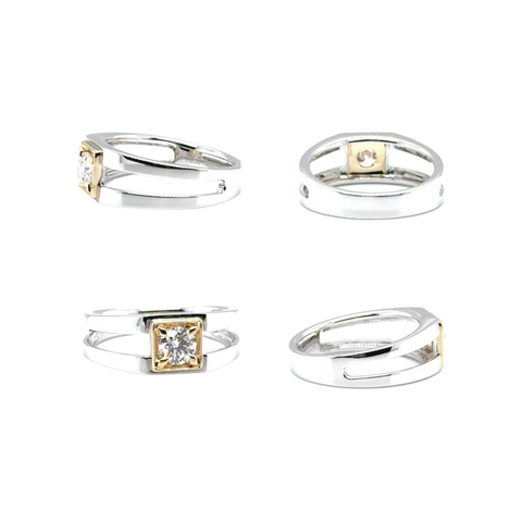Brian – Gold Geometric Diamond Ring -  Paddington Jeweller - Ojco