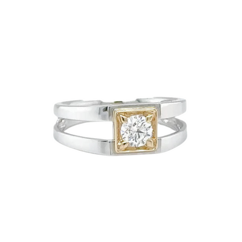 Brian – Gold Geometric Diamond Ring -  Paddington Jeweller - Ojco