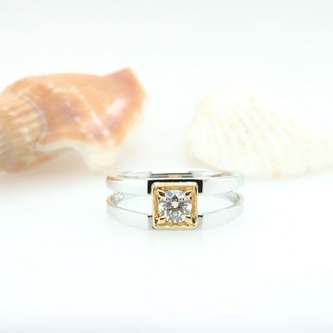 Brian – Gold Geometric Diamond Ring -  Paddington Jeweller - Ojco