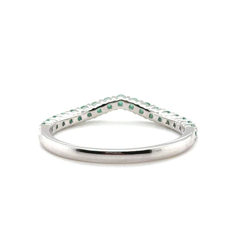 Curved emerald wedding band Sydney made
