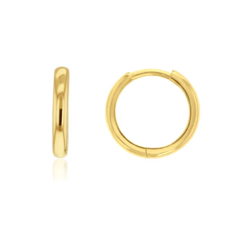 Plain Domed Huggie 12x2.3MM -  Paddington Jeweller - Ojco
