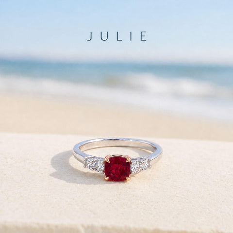 Julie Cushion Cut Ruby & Diamond Ring
