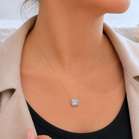 Norse Skaði - Cushion Cut Diamond Slider Pendant