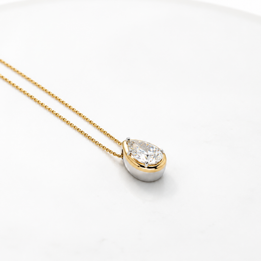 Norse Iðunn - Pear Cut Diamond Slider Pendant