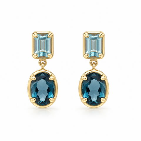 Marlee – Gemstone Drop Earrings in 9ct Yellow Gold