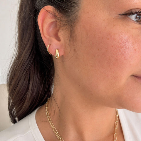 Lorelei Triangle Huggie Earrings in 9K Yellow Gold