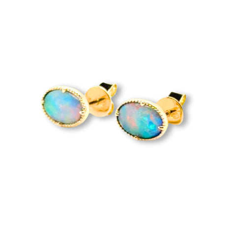 Boho Opal - Oval Earring