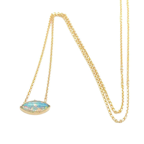 Boho Opal Marquise Necklace