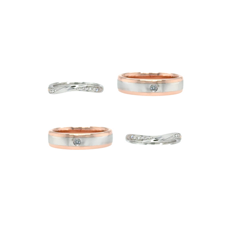 Rose gold and platinum wedding band for him matching with her ring