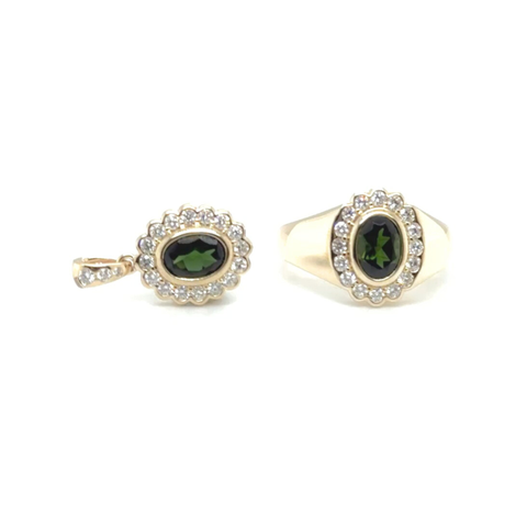Manny – Custom Tourmaline & Diamond Ring and Pendant Set -  Paddington Jeweller - Ojco