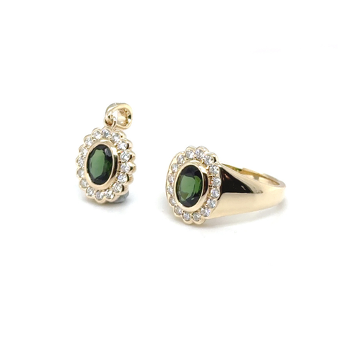 Manny – Custom Tourmaline & Diamond Ring and Pendant Set -  Paddington Jeweller - Ojco