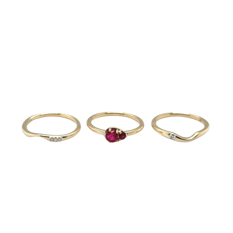 Vicky Stackable Rings – Ruby & Diamond Custom Remake -  Paddington Jeweller - Ojco