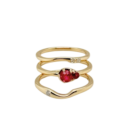 Vicky Stackable Rings – Ruby & Diamond Custom Remake -  Paddington Jeweller - Ojco