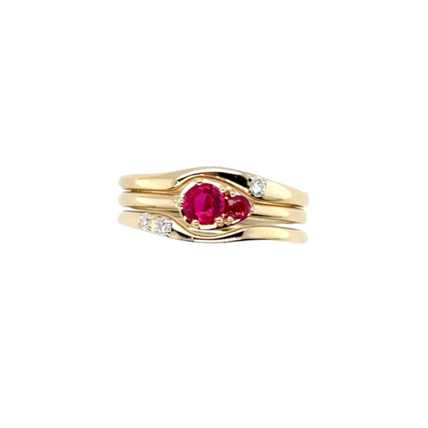 Vicky Stackable Rings – Ruby & Diamond Custom Remake -  Paddington Jeweller - Ojco