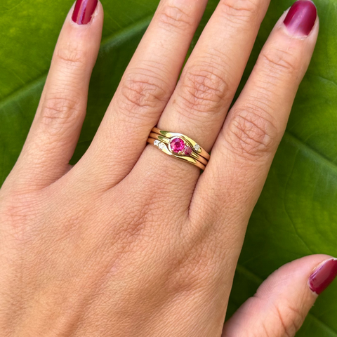 Vicky Stackable Rings – Ruby & Diamond Custom Remake -  Paddington Jeweller - Ojco
