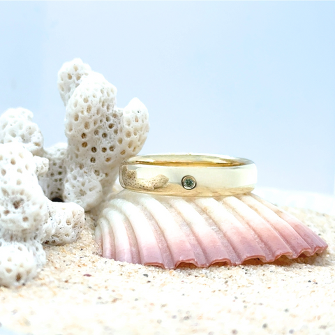 Andre – Custom Green Sapphire Wedding Band