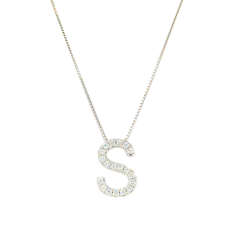Saray – Custom Diamond “S” Necklace -  Paddington Jeweller - Ojco