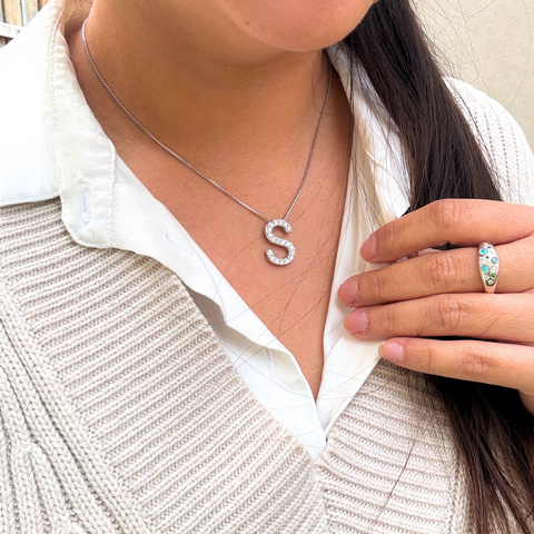 Saray – Custom Diamond “S” Necklace -  Paddington Jeweller - Ojco