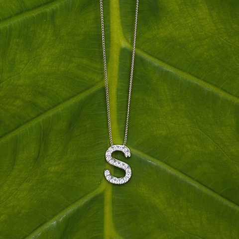 Saray – Custom Diamond “S” Necklace -  Paddington Jeweller - Ojco