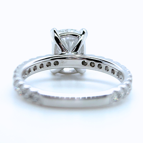Rhiana Custom Made - Cushion Cut Platinum Bridal Set -  Paddington Jeweller - Ojco