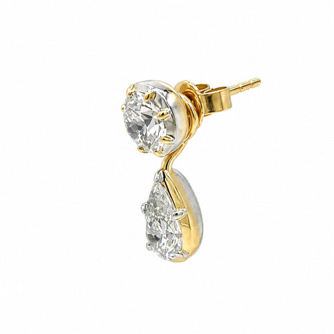 Norse Iðunn - Pear Cut Diamond Earrings