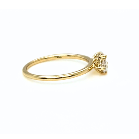 18kt yellow gold Toi et Moi diamond ring, custom-made two-stone setting.