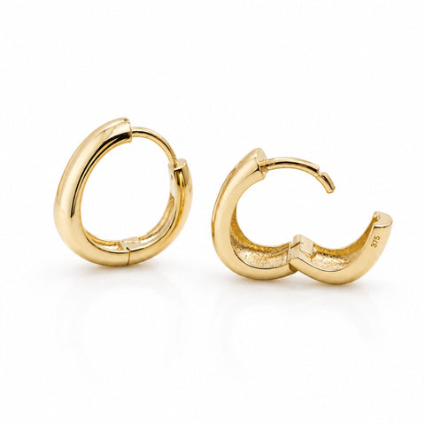 Lorelei Triangle Huggie Earrings in 9K Yellow Gold