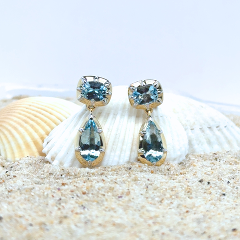Amora - Aquamarine Drop Earrings