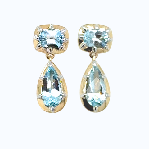Amora - Aquamarine Drop Earrings