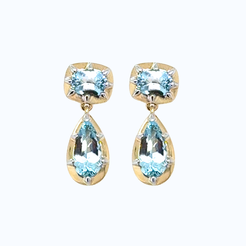 Amora - Aquamarine Drop Earrings