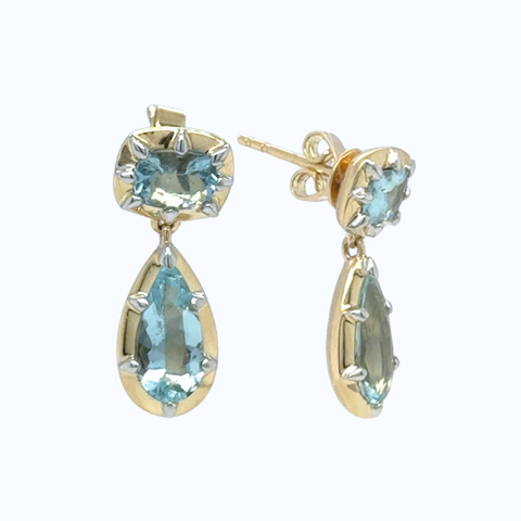 Amora - Aquamarine Drop Earrings
