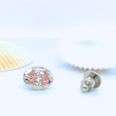 Oval pink diamond lapel pin custom jewellery Sydney