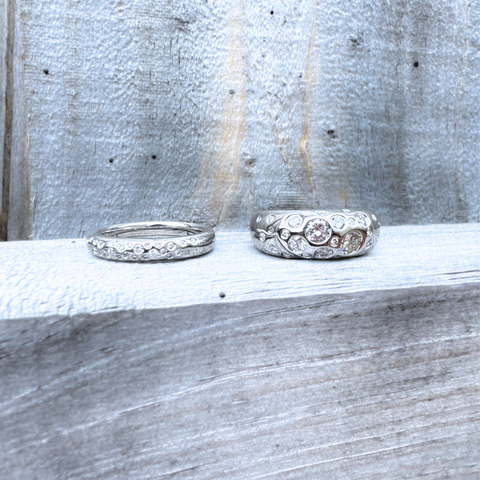 hammer set diamond ring custom design