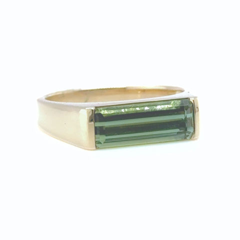 Contemporary green gemstone ring handcrafted in Australia