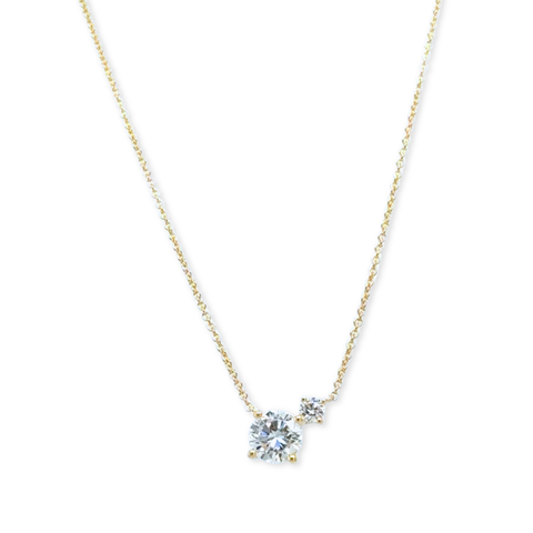 Custom diamond necklace in 18kt yellow gold
