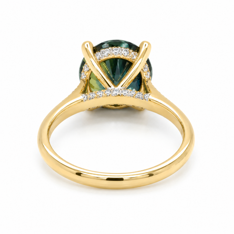 Blue Bell – Madagascar Green Sapphire Engagement Ring