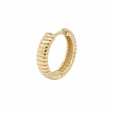 Emely Ribbed Hoop Earrings in 9K Yellow Gold
