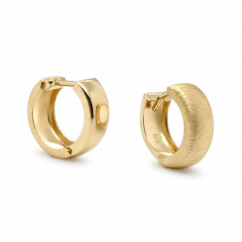Camry Reversible Huggie Earrings in 9K Yellow Gold