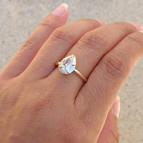 Felicity T - Custom Pear Diamond Ring -  Paddington Jeweller - Ojco