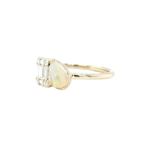 custom opal and diamond ring toi et moi design