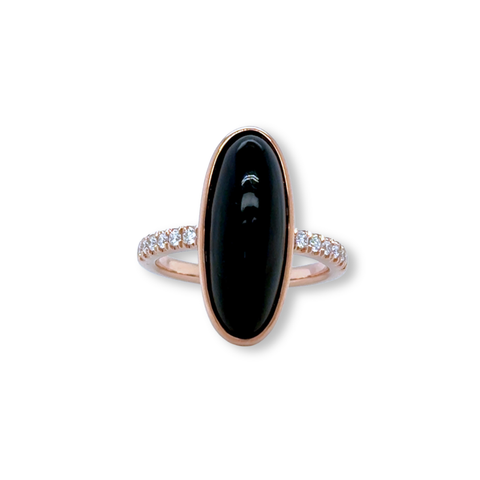 bespoke onyx ring rose gold heirloom inspired