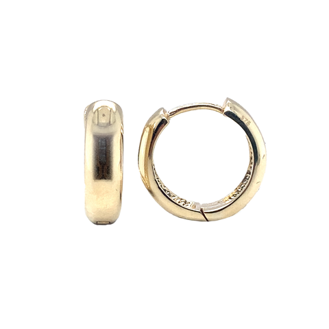 Emely Ribbed Hoop Earrings in 9K Yellow Gold