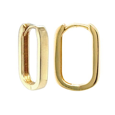 Minimal yellow gold huggie earrings for everyday wear
