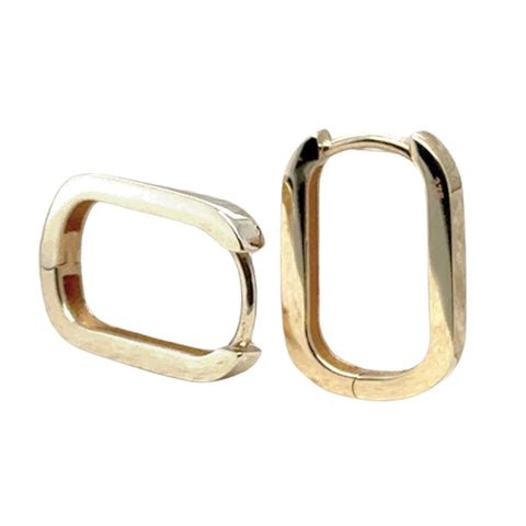 Loana 15mm yellow gold huggie earrings polished finish