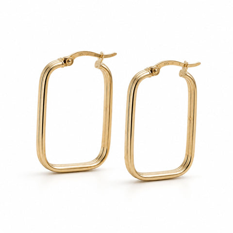 Camryn Oval Hoop Earrings in 9K Yellow Gold
