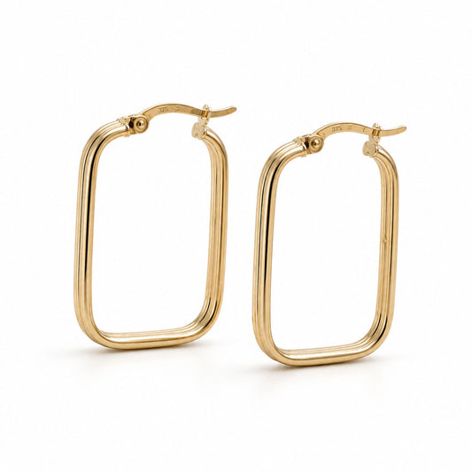 Camryn Oval Hoop Earrings in 9K Yellow Gold
